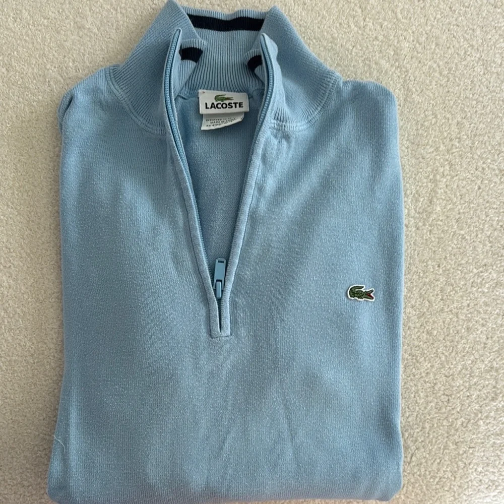 Lacoste Blue V-Neck Sweater - Picture 1 of 4